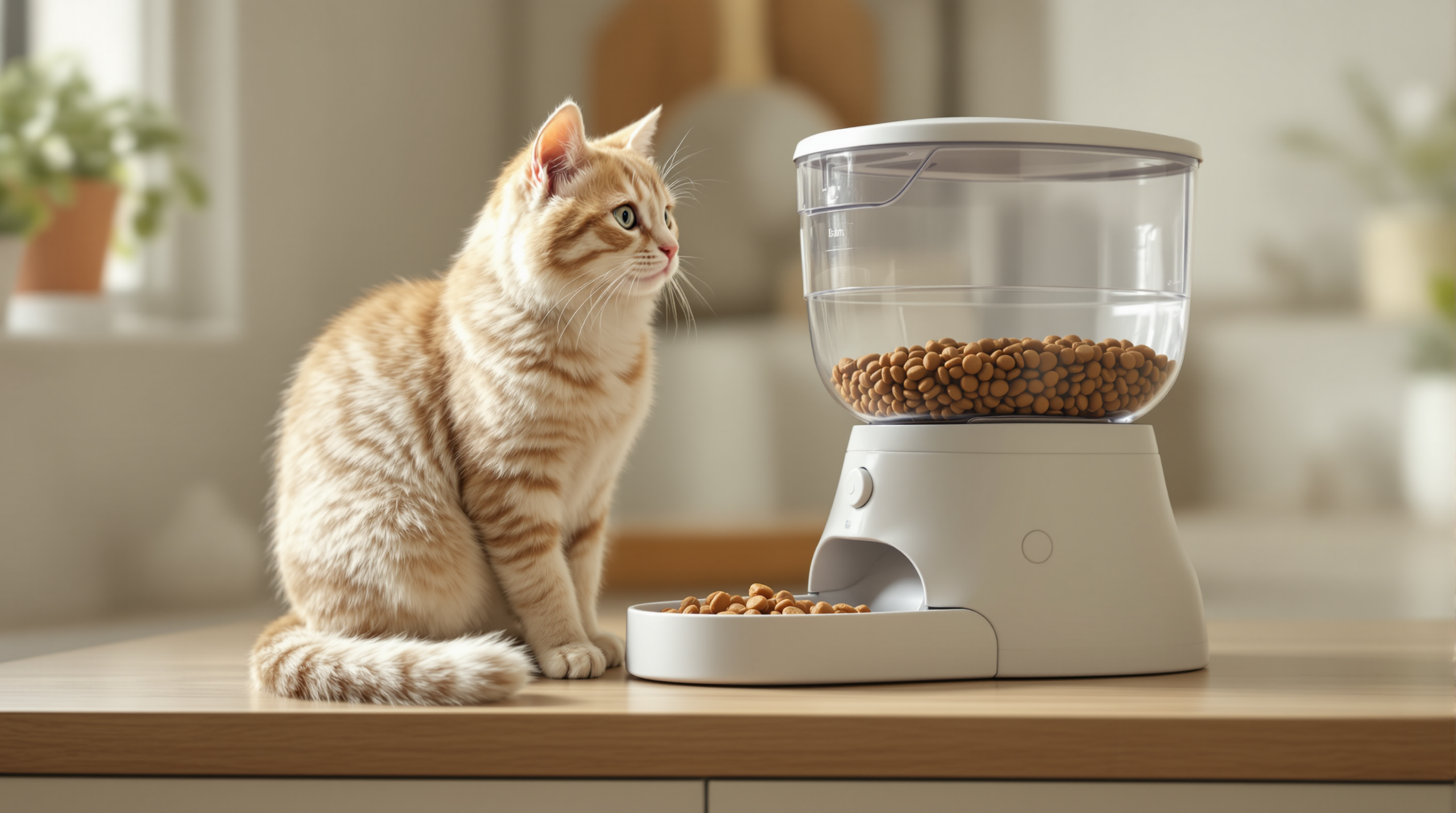 Automatic Cat Feeders: Timed vs Gravity and What Goes Wrong 1 Cat waiting beside an automatic cat feeder as a portion dispenses