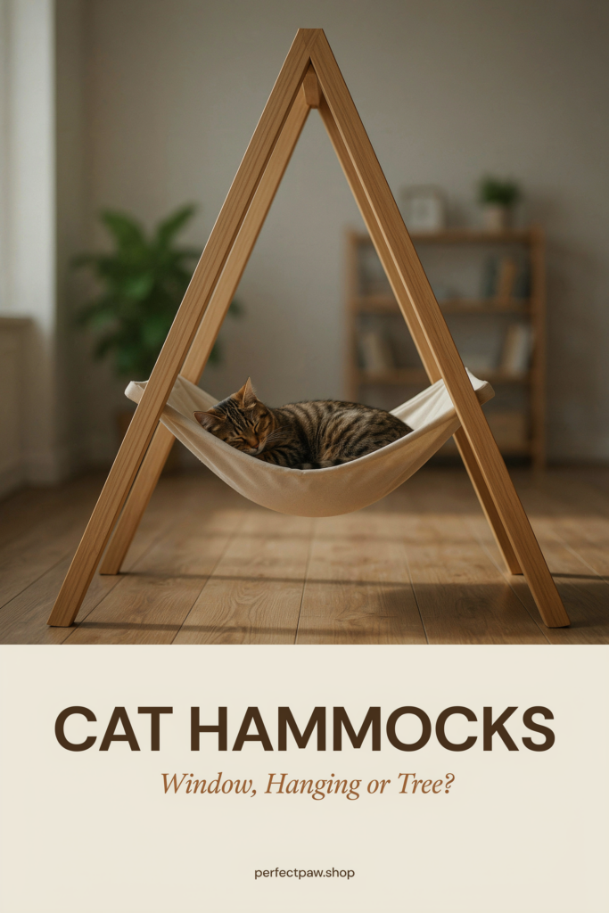 Cat Hammocks: Window, Hanging, or Built Into a Cat Tree 2 Cat hammock guide: Window, Hanging or Tree?