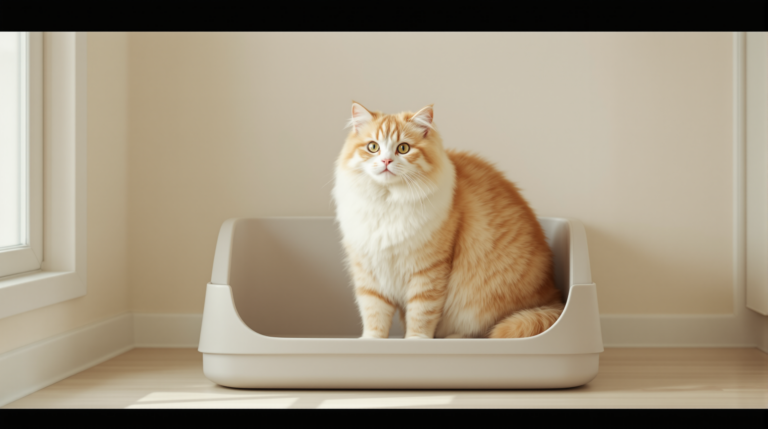 Large cat standing with room to turn inside an oversized large litter box